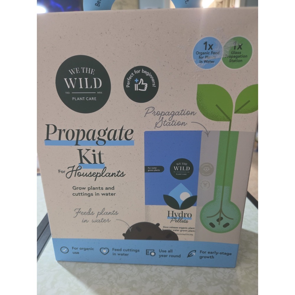 We The Wild Propagate Kit for Houseplants Glass Station & Hydro Pellets NEW